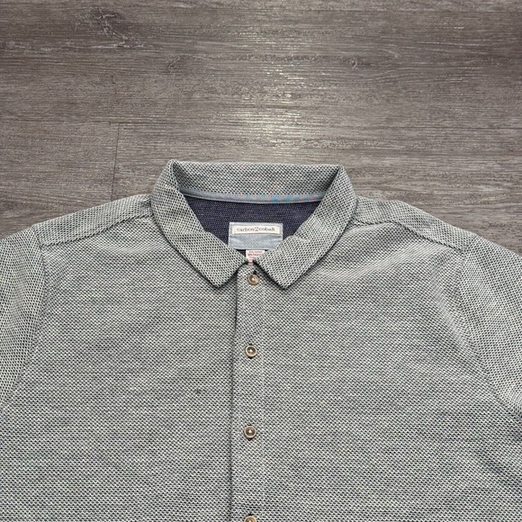 Carbon 2 Cobalt Shirt Mens Large Gray Short Sleeve Button Up Coastal Lounge - Picture 2 of 11